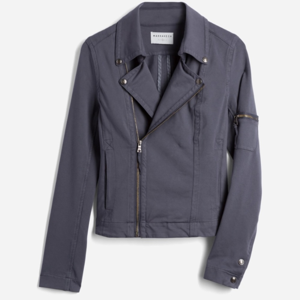 Like new! Moro jacket, worn navy colored with zipper details
